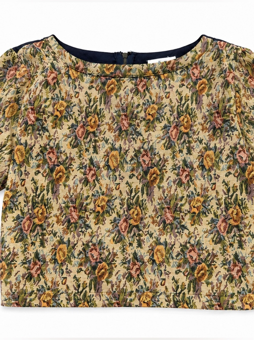 Pins and Needles Tapestry Floral Crop Top Jacquard Botanical Cottagecore Boho S